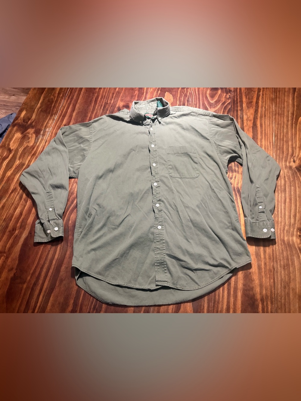 Vintage 90s American Outpost Mens L Olive Button Down Shirt